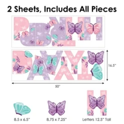 Big Dot Of Happiness Beautiful Butterfly - Peel And Stick Floral Birthday Party Large Banner Wall Decals - Happy Birthday -Decor Vista GUEST 7cd297f9 3fc4 49de 81fb 77939a61bb35