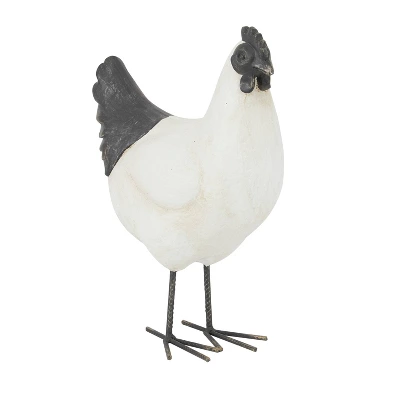 Magnesium Oxide French Country Polystone Chicken Garden Sculpture White - Olivia & May 7 Magnesium Oxide French Country Polystone Chicken Garden Sculpture White - Olivia & May - Image 5