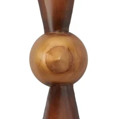 42" X 5" Metal Airplane Propeller 2 Blade Wall Decor With Aviation Detailing Brown/Gold - Olivia & May: Industrial Style, Vertical Display