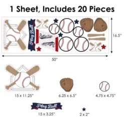 Big Dot Of Happiness Batter Up - Baseball - Peel And Stick Sports Decor Vinyl Wall Art Stickers - Wall Decals - Set Of 20 -Decor Vista GUEST 7d7eff72 969a 4ef1 aead b021b0b25726