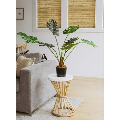 Forever Leaf 48" Artificial Monstera Artificial Plant In Black Pot, Indoor Artificial Plant For Home Decor 3 Forever Leaf 48" Artificial Monstera Artificial Plant In Black Pot, Indoor Artificial Plant For Home Decor - Image 2