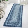 Coucheta 2x10 Runner Rug, Washable Area Rug For Living Room, Vintage Braided Print Carpet, Low Pile Non-Shedding Kitchen Rugs With Non Slip,Gray&Blue -Decor Vista GUEST 7e38d021 0f2b 408f 85f4 1b328b18e0e0