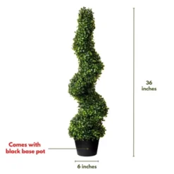 Forever Leaf 36" Spiral Boxwood In Black Pot (2 Pack), Indoor Artificial Plant For Home Decor -Decor Vista GUEST 7e560822 8c8b 41ba af3e 21ce14d7e5fc