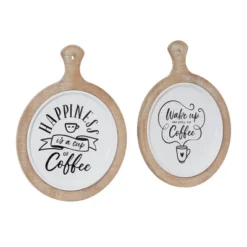 Farmhouse Metal Coffee Sign Wall Decor Set Of 2 White - Olivia & May -Decor Vista GUEST 7eaacc0c db09 40a9 8c3d 4758245afed1