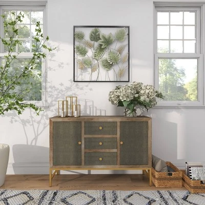 30" X 30" Metal Leaf Tall Cut-Out Wall Decor With Intricate Laser Cut Designs Green - Olivia & May 18 30" X 30" Metal Leaf Tall Cut-Out Wall Decor With Intricate Laser Cut Designs Green - Olivia & May - Image 16