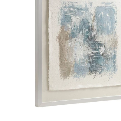 Ashlar Hand Painted Abstract Framed Glass And Matted Wall Art Blue - Madison Park 7 Ashlar Hand Painted Abstract Framed Glass And Matted Wall Art Blue - Madison Park - Image 5