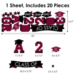 Big Dot Of Happiness Maroon Class Of 2023 Graduation Party Wall Decals Set Of 20 -Decor Vista GUEST 7f19c4a0 15b3 48bc a121 0f9107776594