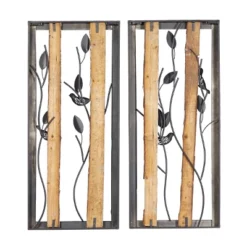 Set Of 2 Metal Bird Wall Decors With Real Wood Detailing Black - Olivia & May -Decor Vista GUEST 7f77e3db 18ec 459e a7fa ce1b9c549c49