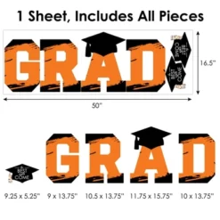 Big Dot Of Happiness Orange Graduation Party Decor - Vinyl Wall Decals - Grad -Decor Vista GUEST 80a87ad7 77e8 4adc 9dbc f664084f2708