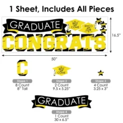 Big Dot Of Happiness Yellow Graduation Party Photo Backdrop - Wall Decals -Decor Vista GUEST 813c1936 5d54 452f b537 8312cc5990b5