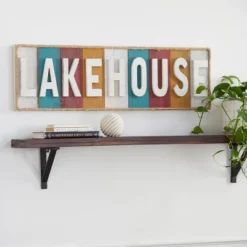 Wooden Sign Lake House Wall Decor White - Olivia & May -Decor Vista GUEST 829fc59e fac6 492d b7ef 05e703d42ca1