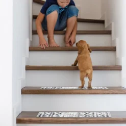 World Rug Gallery Distressed Bohemian Non-Slip Stair Treads -Decor Vista GUEST 82abd620 39cd 4965 b2af e311d262b63b