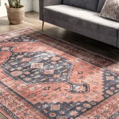 NuLOOM Medallion Bordered Machine Washable Area Rug -Decor Vista GUEST 838a3f6c 65aa 4eea b3a1 2580a0b4c402