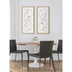 18" X 40" Sylvie Dancing Circles By Teju Reval Of SnazzyHues Framed Wall Canvas Gold - Kate & Laurel All Things Decor -Decor Vista GUEST 84bbd0c5 0df6 4c25 94f5 4738bb8c426d