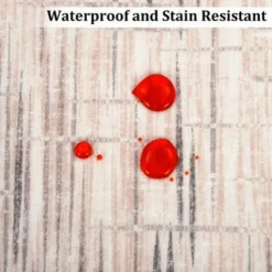 8x10 Rugs Non-Slip ¨C Modern Boho Abstract Area Rug Stain-Resistant Low Pile Carpet | Machine Washable Ivory Accent Rug With TPR Backing -Decor Vista GUEST 8526f979 0e3d 4f92 bb78 7ba70bcc3ae7