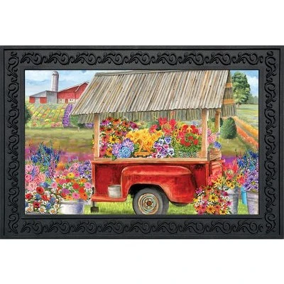 Spring Farm Floral Doormat Flower Cart Indoor Outdoor 30" X 18" Briarwood Lane 3 Spring Farm Floral Doormat Flower Cart Indoor Outdoor 30" X 18" Briarwood Lane