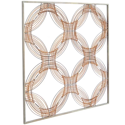 Metal Geometric Quatrefoil Wall Decor With Black Frame Brown - The Novogratz 4 Metal Geometric Quatrefoil Wall Decor With Black Frame Brown - The Novogratz - Image 2