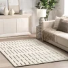 Nuloom Nalini Geometric 4x6 Wool Indoor Area Rug For Living Room Bedroom Dining Room Kitchen, Off White/Grey -Decor Vista GUEST 86b57a12 2959 44a9 9d71 8c481576314d