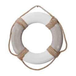 Resin Sign Rope Life Ring Wall Decor White - Olivia & May -Decor Vista GUEST 872207ec bca6 409a bb38 4fb41219c267