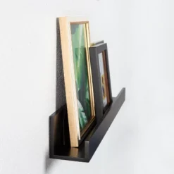 24" X 3.3" 2pc Decorative Wall Shelf Set Black - Uniek -Decor Vista GUEST 881fd1a6 d04c 44ee 8705 ba71ac36051c