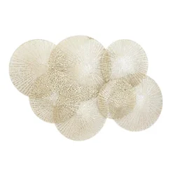 Metal Plate Wall Decor With Perforated Design Gold - Olivia & May -Decor Vista GUEST 888f8415 c34f 44f3 81c7 393f36948a04