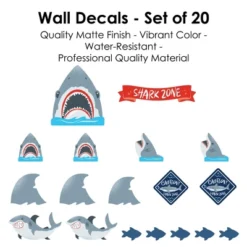 Big Dot Of Happiness Shark Zone - Peel And Stick Kids Room Vinyl Wall Art Stickers - Wall Decals - Set Of 20 -Decor Vista GUEST 8a1e3bd1 2b48 4c24 9758 08bc7070bc2c