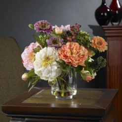 Nearly Natural Peony Silk Arrangement -Decor Vista GUEST 8a86d401 7e5a 4955 b022 bbae2a05fb8e