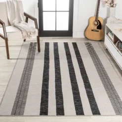 Vichy Geometric Striped Machine-Washable Indoor Area Rug - JONATHAN Y -Decor Vista GUEST 8ae9f7c4 e90b 407b 8432 a03c984bcfa3