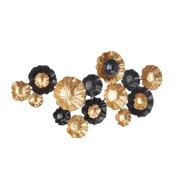 Metal Plate Wall Decor With Textured Pattern Gold - CosmoLiving By Cosmopolitan -Decor Vista GUEST 8b55d891 5185 4f41 a606 2b85079e4051