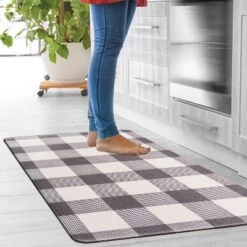 World Rug Gallery Checkered Plaid Anti-Fatigue Standing Mat -Decor Vista GUEST 8b70b673 5fd0 4bfb 820b 75b9d64f6b22