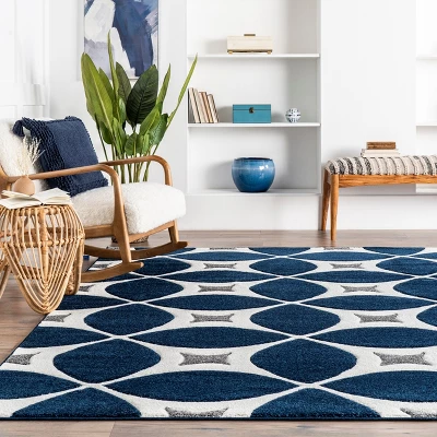 Nuloom Gabriela Trellis 4x6 Area Rug For Living Room Bedroom Dining Room Kitchen, Navy/White 5 Nuloom Gabriela Trellis 4x6 Area Rug For Living Room Bedroom Dining Room Kitchen, Navy/White - Image 3