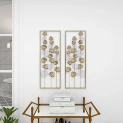 Metal Leaf Tall CutOut Wall Decor With Gold Frame Set Of 2 Gold - Olivia & May 33 Metal Leaf Tall CutOut Wall Decor With Gold Frame Set Of 2 Gold - Olivia & May -Decor Vista GUEST 8c5bd16e 4030 4e1e 98e4 9c2c9855224c