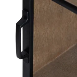 30" X 28" Barnhardt Decorative Wooden Wall Cabinet With 2 Sliding Glass Doors Rustic Brown - Kate & Laurel All Things Decor -Decor Vista GUEST 8c6cf2b3 7d06 4ae0 8c4b 5cf64b3c1342