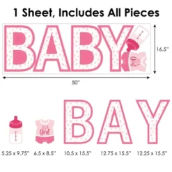 Big Dot Of Happiness It's A Girl - Peel And Stick Pink Baby Shower Standard Banner Wall Decals - Baby -Decor Vista GUEST 8ca19490 d889 4823 baa1 6a5fb2d70429
