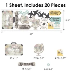 Big Dot Of Happiness World Awaits - Peel And Stick Map Vinyl Wall Art Stickers - Wall Decals - Set Of 20 -Decor Vista GUEST 8d3f1fff 59fc 457a 812e 02e999d185fb