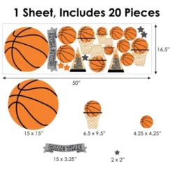 Big Dot Of Happiness Nothin’ But Net - Basketball - Peel And Stick Sports Decor Vinyl Wall Art Stickers - Wall Decals - Set Of 20 -Decor Vista GUEST 8d7de906 d134 465c a6d9 ad2fe3731fa7