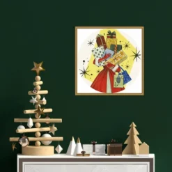 16" X 16" Vintage Christmas Gifts By Grace Popp Framed Canvas Wall Art - Amanti Art -Decor Vista GUEST 8dbbe1c8 8d0d 48a8 83d3 93e62b4e5e10