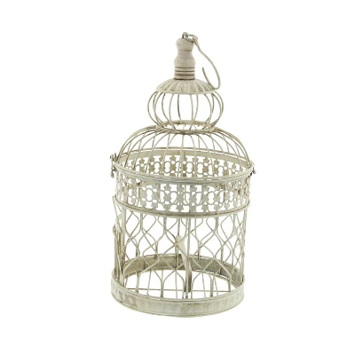 Set Of 2 Iron 22" Vintage Birdcage Cream - Olivia & May 7 Set Of 2 Iron 22" Vintage Birdcage Cream - Olivia & May - Image 5