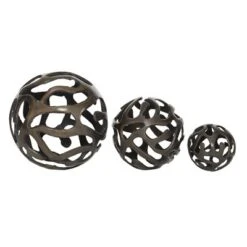 Set Of 3 Decorative Aluminum Balls - Olivia & May -Decor Vista GUEST 8ee60850 91b5 48e0 8619 e82d01e27a83