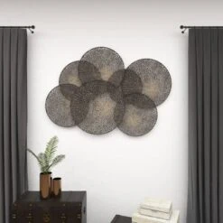 Metal Plate Overlapping Perforated Wall Decor Black - Olivia & May 29 Metal Plate Overlapping Perforated Wall Decor Black - Olivia & May -Decor Vista GUEST 8ee950dc 7d19 4ff3 90dc 921254e1b76e