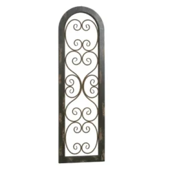 Wood Scroll Arched Window Inspired Wall Decor With Metal Scrollwork Relief Brown - Olivia & May -Decor Vista GUEST 8feab033 aa4e 4ef3 a15c 365218a4e0fd