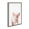 18" X 24" Sylvie Young Pig Framed Canvas Wall Art By Amy Peterson Gray - Kate And Laurel -Decor Vista GUEST 8fedd637 3ac0 4beb bc31 f97bd27ddc68