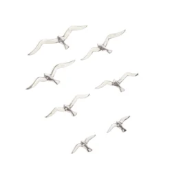 Set Of 7 Aluminum Bird Floating Flock Of Wall Decors Silver - Olivia & May -Decor Vista GUEST 8ff9146e 5eff 4760 b4ce f3e784e5a3bd