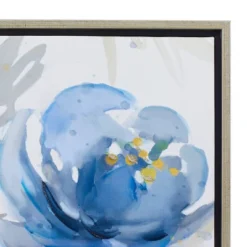 Canvas Floral Framed Wall Art With Silver Frame Blue - Olivia & May -Decor Vista GUEST 91190a1c e1ff 4467 b17c 887412fc75f4