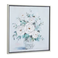 Canvas Floral Bouquet Framed Wall Art With Silver Frame Multi Colored - Olivia & May -Decor Vista GUEST 92662684 70f4 4d20 9cbb 00014e145f30