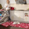 Kitchen Rug And Mat Washable Christmas Festive Decorative Runner Rugs Xmas Snowflakes Floor Mats, 17"x29" + 17"x47" -Decor Vista GUEST 92993cad cf10 4caf b52f 5c40c4b4cec5