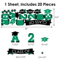 Big Dot Of Happiness Green Class Of 2023 Graduation Party Wall Decals Set Of 20 -Decor Vista GUEST 9323cca3 0ed9 4d1f b979 7aaa0ca882b6