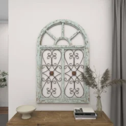 Wood Scroll Arched Window Inspired Wall Decor With Metal Scrollwork Relief White - Olivia & May 28 Wood Scroll Arched Window Inspired Wall Decor With Metal Scrollwork Relief White - Olivia & May -Decor Vista GUEST 93b4372f e2a7 4ff0 b5e2 3bd75269de61