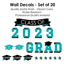 Big Dot Of Happiness Teal Class Of 2023 Graduation Party Wall Decals Set Of 20 -Decor Vista GUEST 9409b43f 36c7 4ed1 89c5 10b2ae26b828