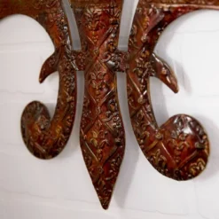 Metal Fleur De Lis Wall Decor With Perforated Details Brown - Olivia & May -Decor Vista GUEST 9430345c 1b1d 44fc 90b8 52cfe3dc2879